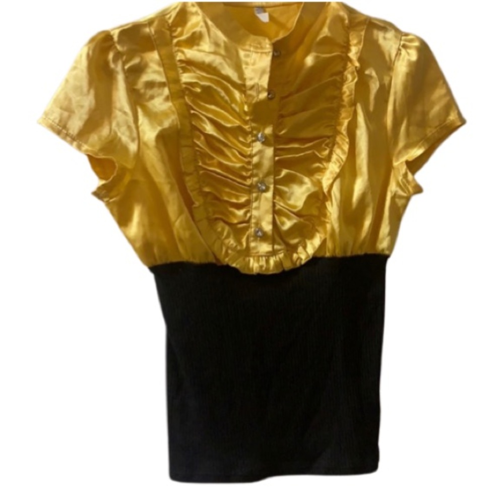 BLUE IMPUS YELLOW & BLACK TOP SIZE MEDIUM